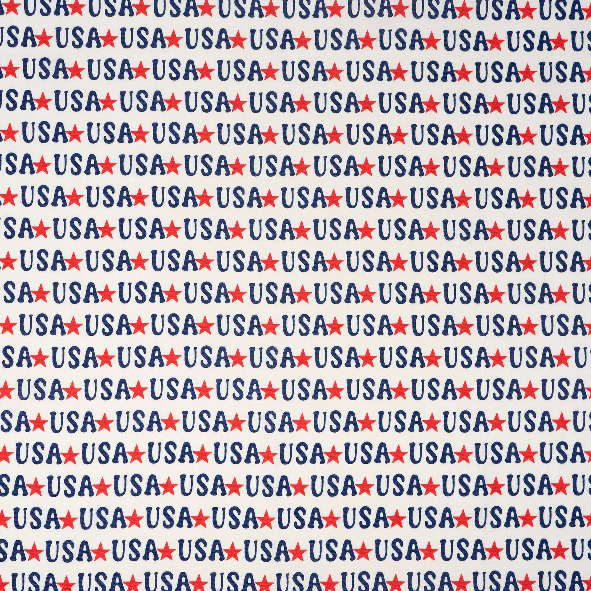 SINGER Starred USA Print Ringspun Cotton Fabric